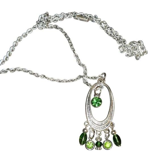 Silver Handmade Upcycled Beaded Necklace - Picture 1 of 3